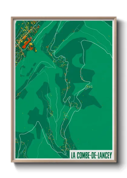 Une affiche de carte sur La Combe-de-Lancey
