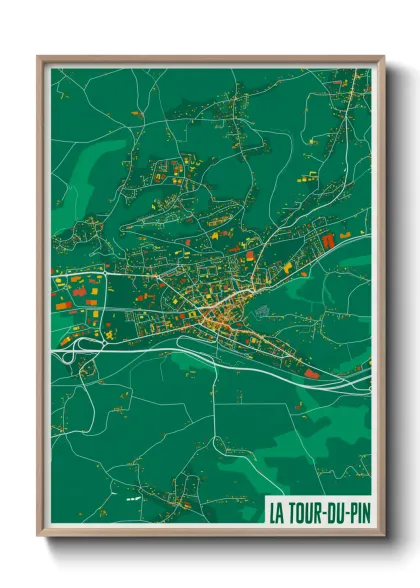 Une affiche de carte sur La Tour-du-Pin