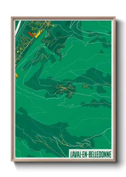 Une affiche de carte sur Laval-en-Belledonne