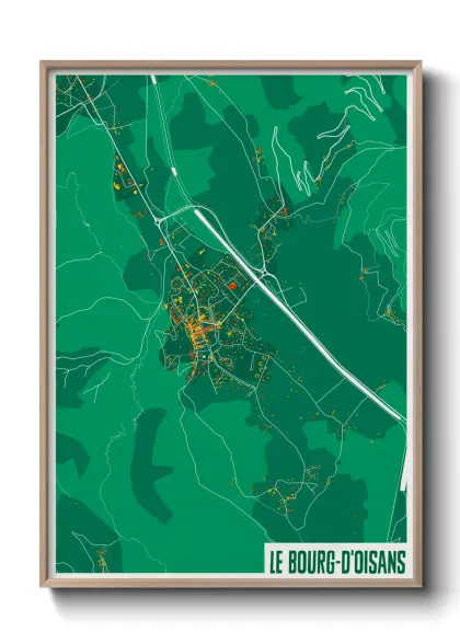 Une affiche de carte sur Le Bourg-d'Oisans