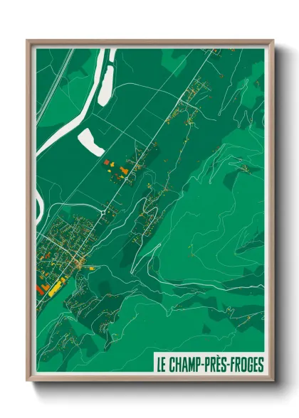 Une affiche de carte sur Le Champ-près-Froges