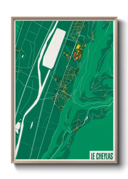 Une affiche de carte sur Le Cheylas