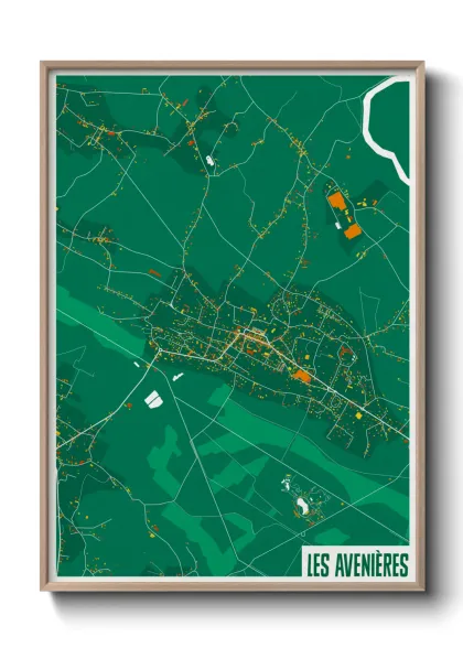 Une affiche de carte sur Les Avenières