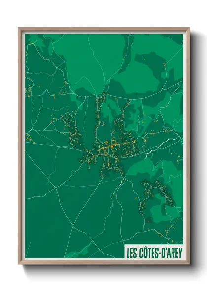 Une affiche de carte sur Les Côtes-d'Arey