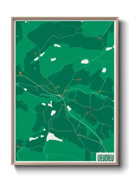 Une affiche de carte sur Lieudieu