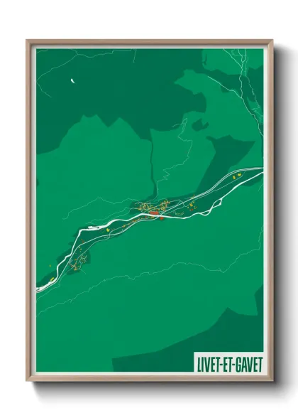 Une affiche de carte sur Livet-et-Gavet