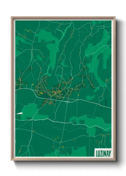 Une affiche de carte sur Luzinay