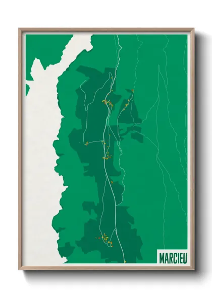 Une affiche de carte sur Marcieu