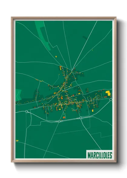 Une affiche de carte sur Marcilloles