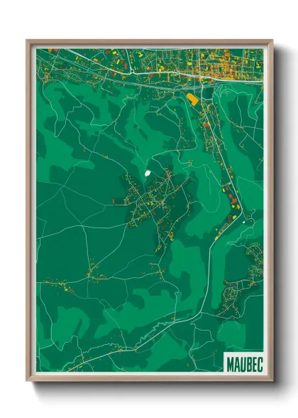 Une affiche de carte sur Maubec