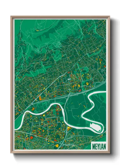 Une affiche de carte sur Meylan