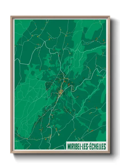 Une affiche de carte sur Miribel-les-Échelles