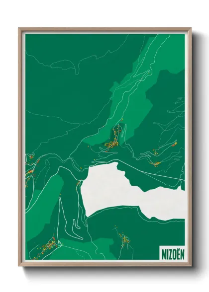 Une affiche de carte sur Mizoën