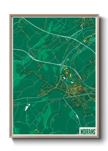 Une affiche de carte sur Moirans