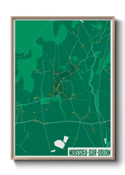 Une affiche de carte sur Moissieu-sur-Dolon
