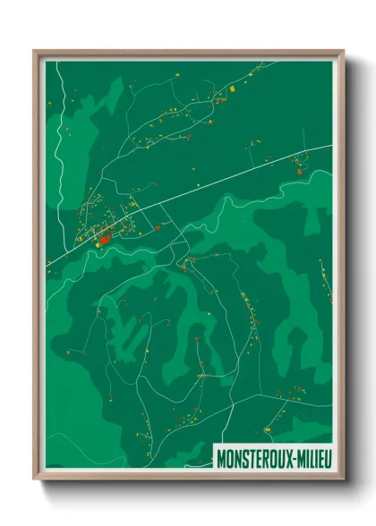 Une affiche de carte sur Monsteroux-Milieu