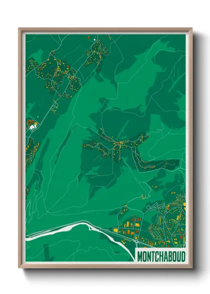 Une affiche de carte sur Montchaboud