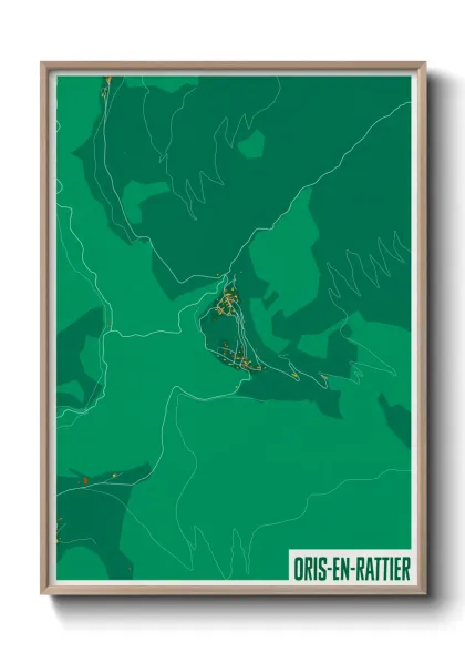 Une affiche de carte sur Oris-en-Rattier