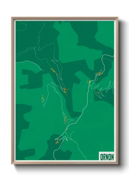 Une affiche de carte sur Ornon