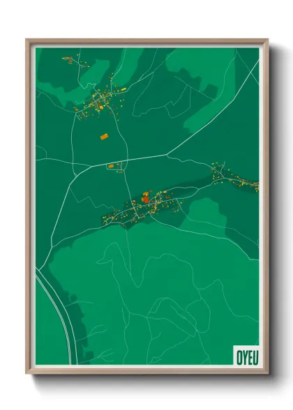 Une affiche de carte sur Oyeu