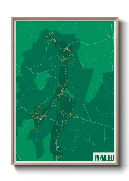 Une affiche de carte sur Parmilieu