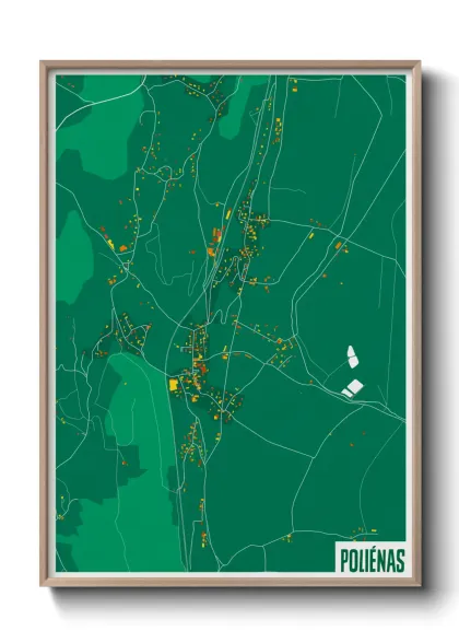 Une affiche de carte sur Poliénas