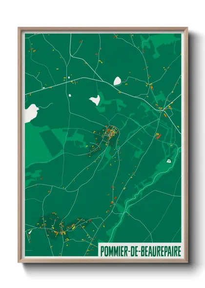 Une affiche de carte sur Pommier-de-Beaurepaire
