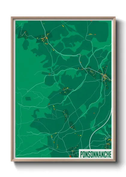 Une affiche de carte sur Ponsonnanche