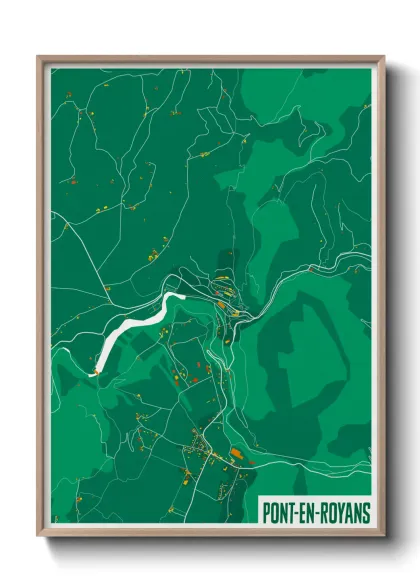 Une affiche de carte sur Pont-en-Royans