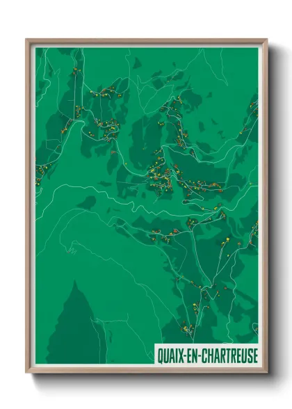Une affiche de carte sur Quaix-en-Chartreuse