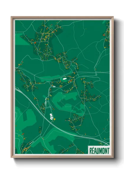 Une affiche de carte sur Réaumont