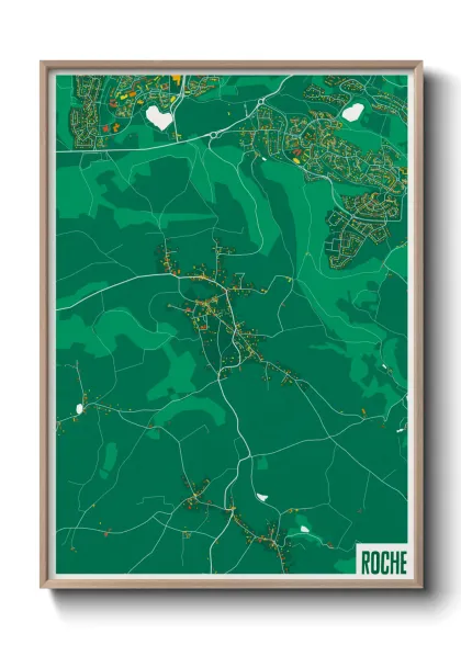 Une affiche de carte sur Roche
