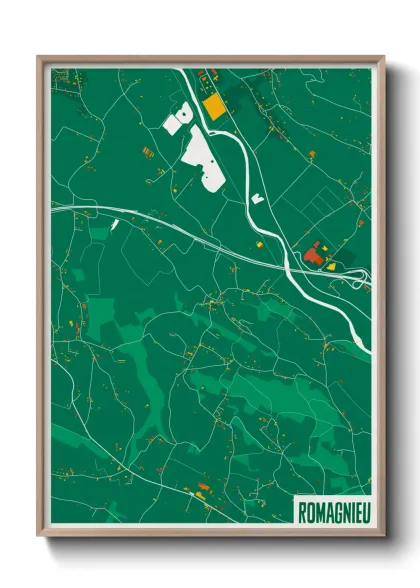 Une affiche de carte sur Romagnieu