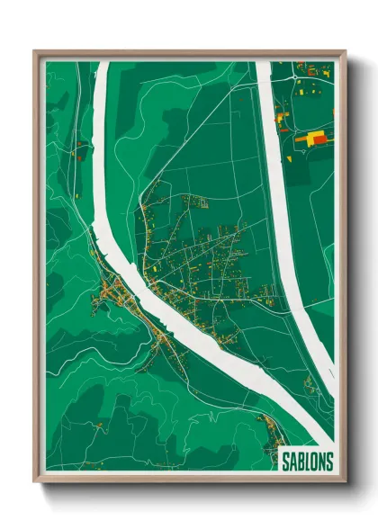 Une affiche de carte sur Sablons