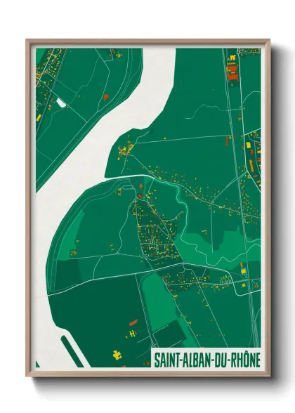 Une affiche de carte sur Saint-Alban-du-Rhône