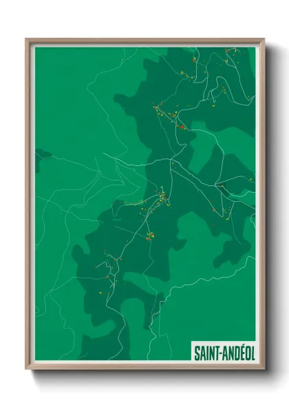Une affiche de carte sur Saint-Andéol