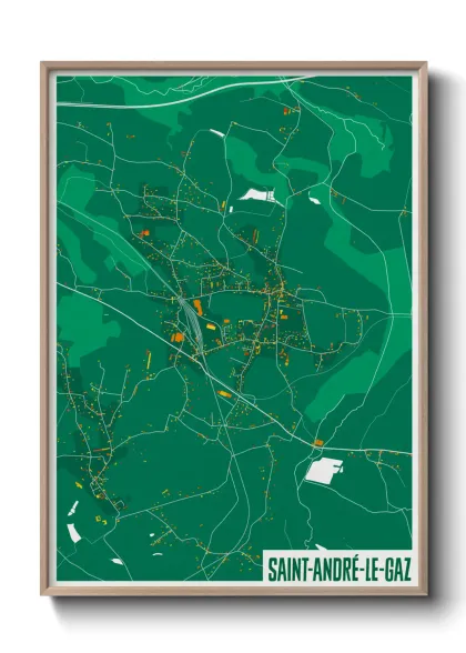 Une affiche de carte sur Saint-André-le-Gaz