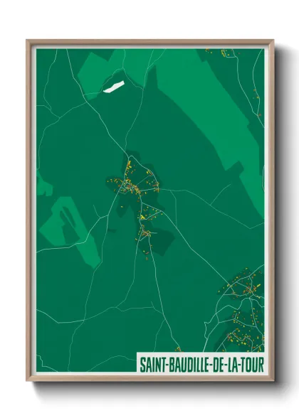 Une affiche de carte sur Saint-Baudille-de-la-Tour