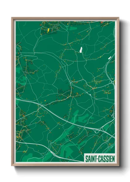 Une affiche de carte sur Saint-Cassien