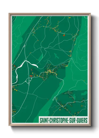 Une affiche de carte sur Saint-Christophe-sur-Guiers