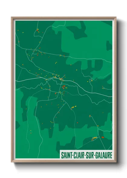 Une affiche de carte sur Saint-Clair-sur-Galaure