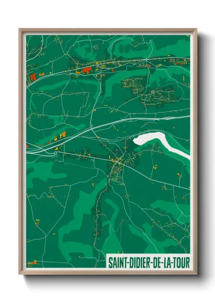 Une affiche de carte sur Saint-Didier-de-la-Tour