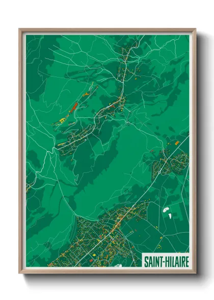 Une affiche de carte sur Saint-Hilaire