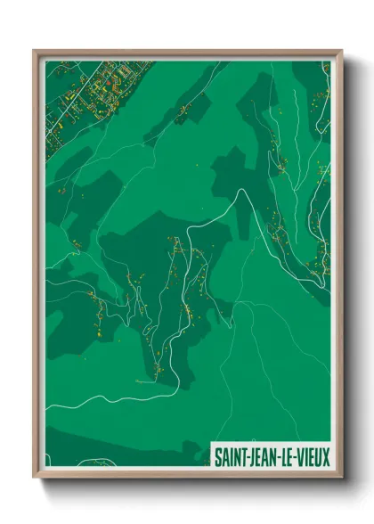 Une affiche de carte sur Saint-Jean-le-Vieux