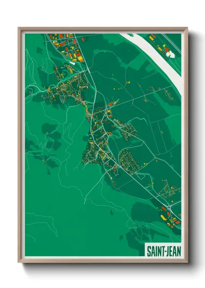 Une affiche de carte sur Saint-Jean