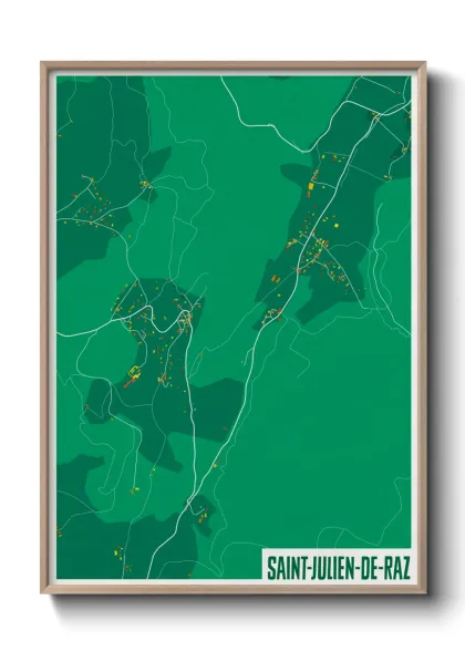 Une affiche de carte sur Saint-Julien-de-Raz