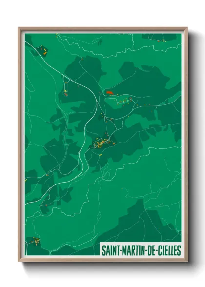 Une affiche de carte sur Saint-Martin-de-Clelles