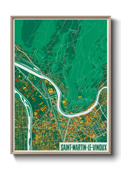 Une affiche de carte sur Saint-Martin-le-Vinoux