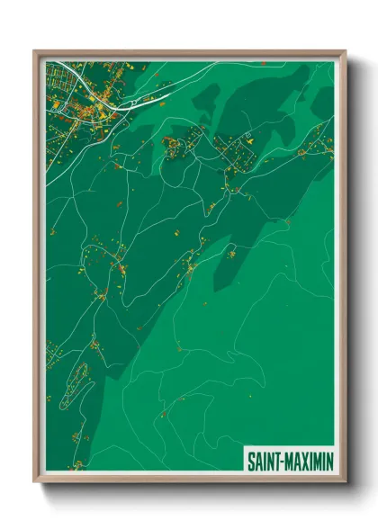 Une affiche de carte sur Saint-Maximin