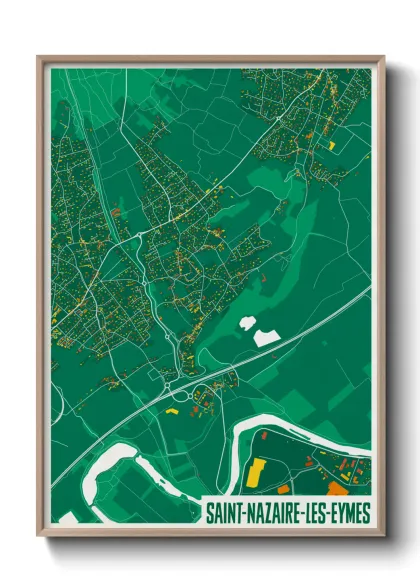 Une affiche de carte sur Saint-Nazaire-les-Eymes